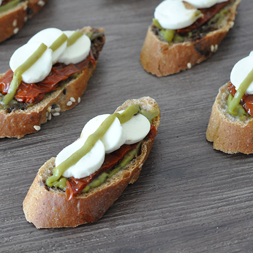 Mozzarella & Guacamole Crostini